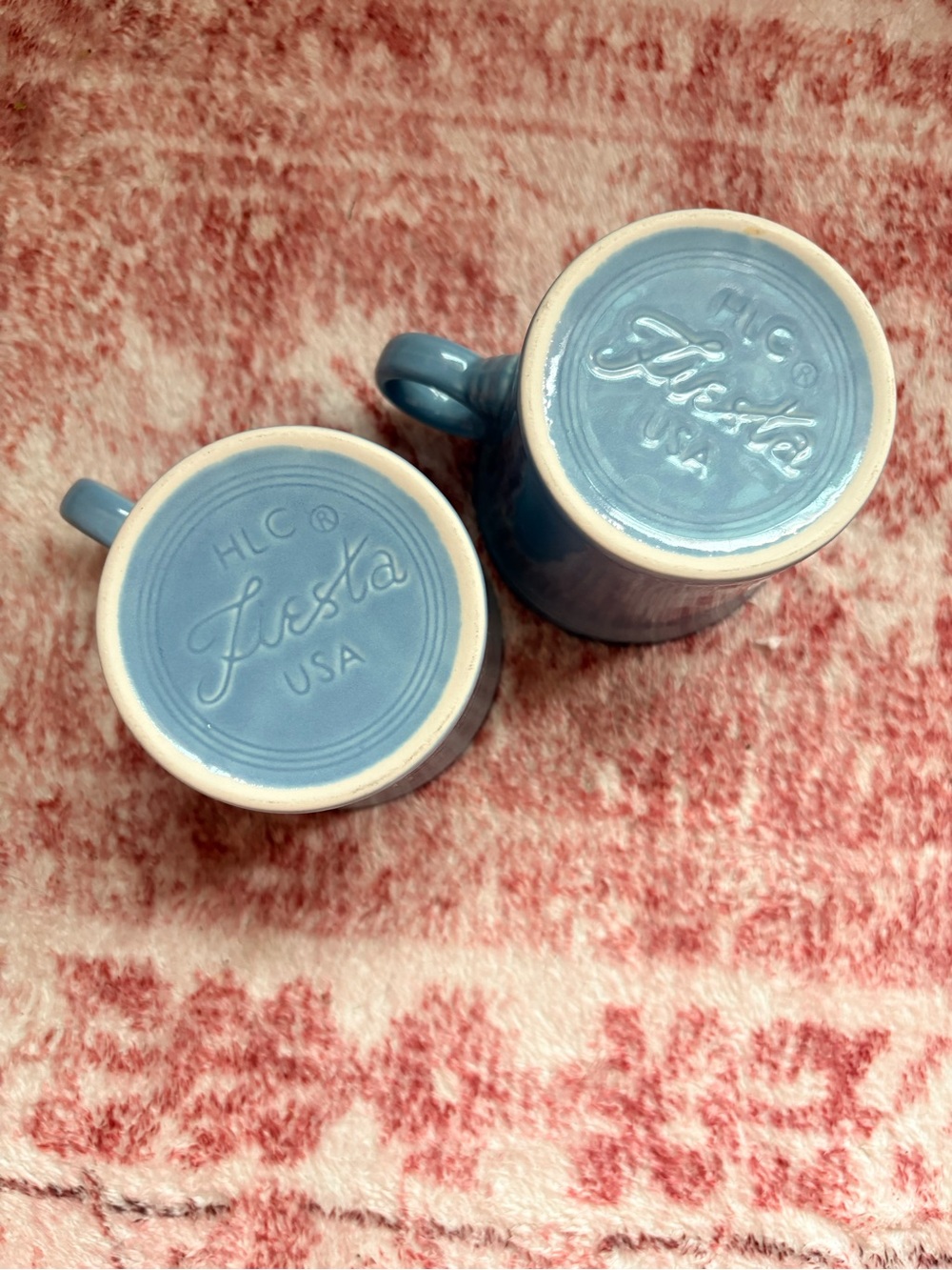 Fiestaware Periwinkle Ceramic Mug Pair with Round Handles - Picture 3 of 4